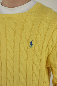 Ralph Lauren kabeltrui met ronde hals - M