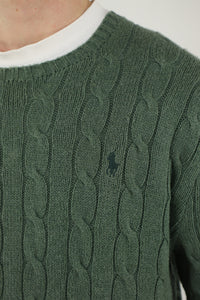 Ralph Lauren kabeltrui met ronde hals - M