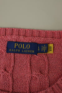 Ralph Lauren kabeltrui met ronde hals - L