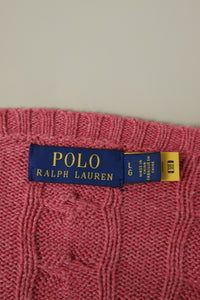Ralph Lauren kabeltrui met ronde hals - L