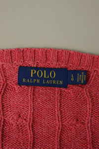 Ralph Lauren kabeltrui met ronde hals - L