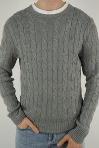 Ralph Lauren kabeltrui met ronde hals - M