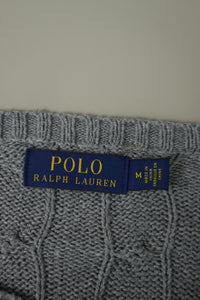 Ralph Lauren kabeltrui met ronde hals - M