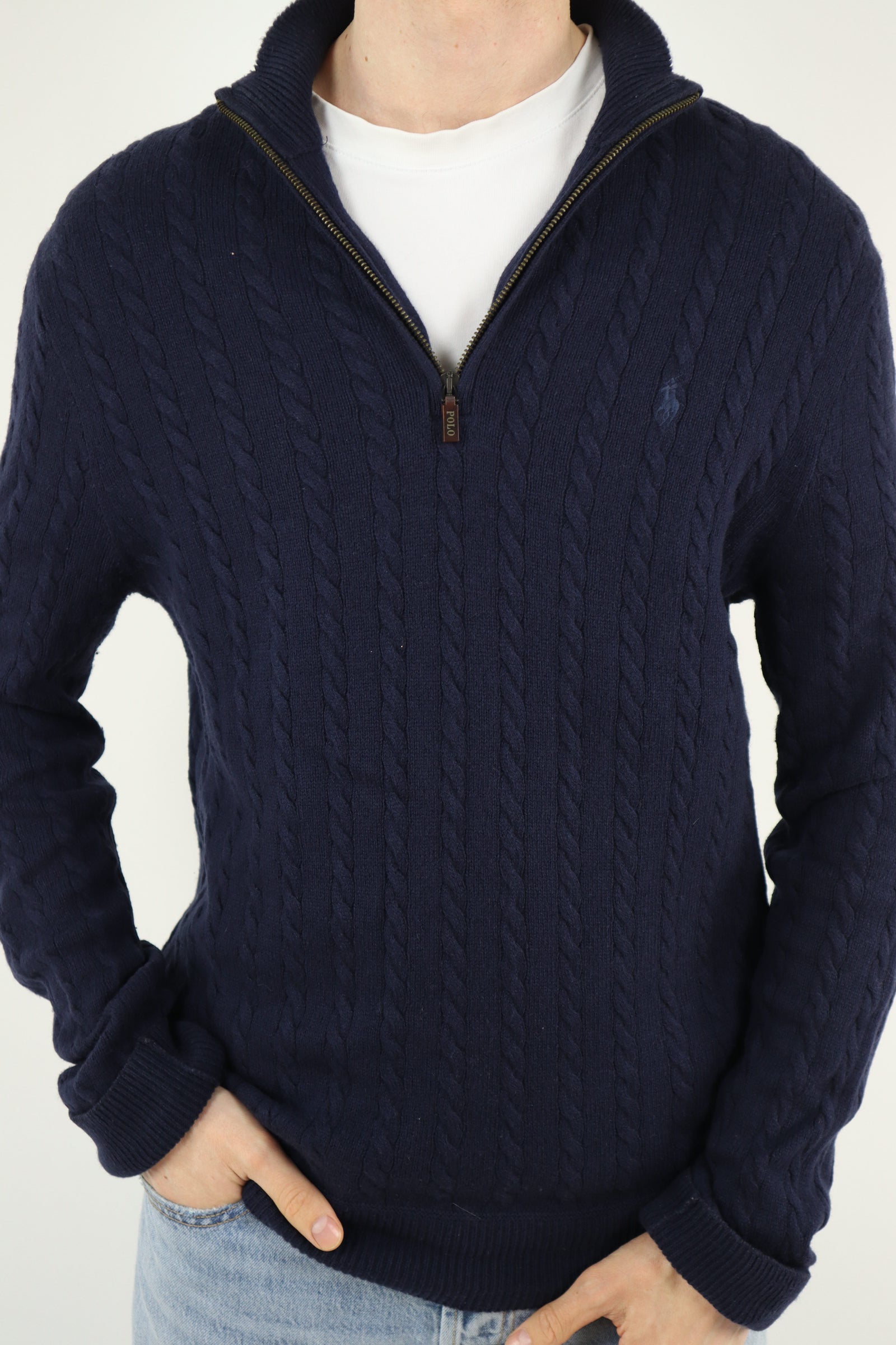 Ralph Lauren kabel quarter zip - M