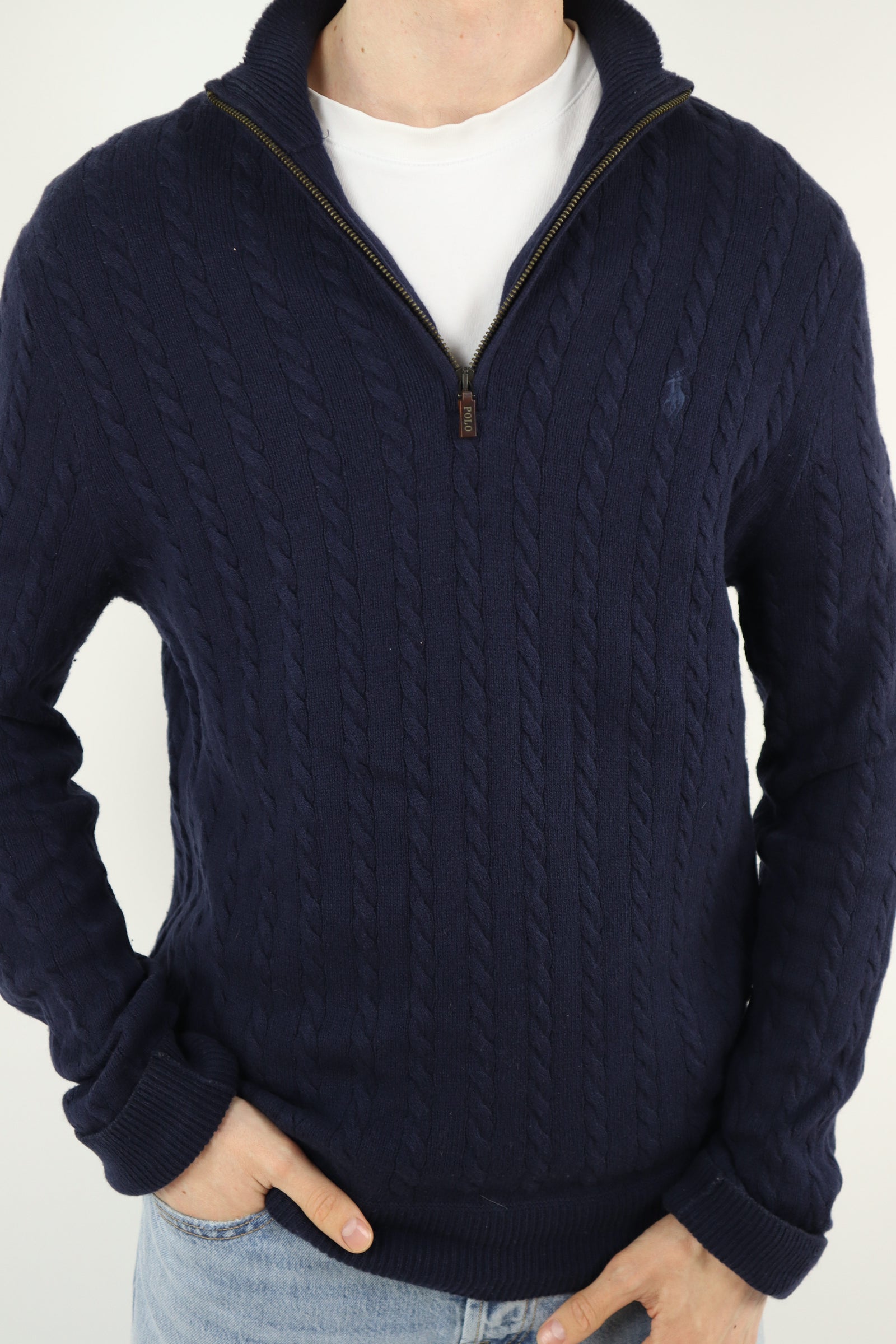 Ralph Lauren kabel quarter zip - M