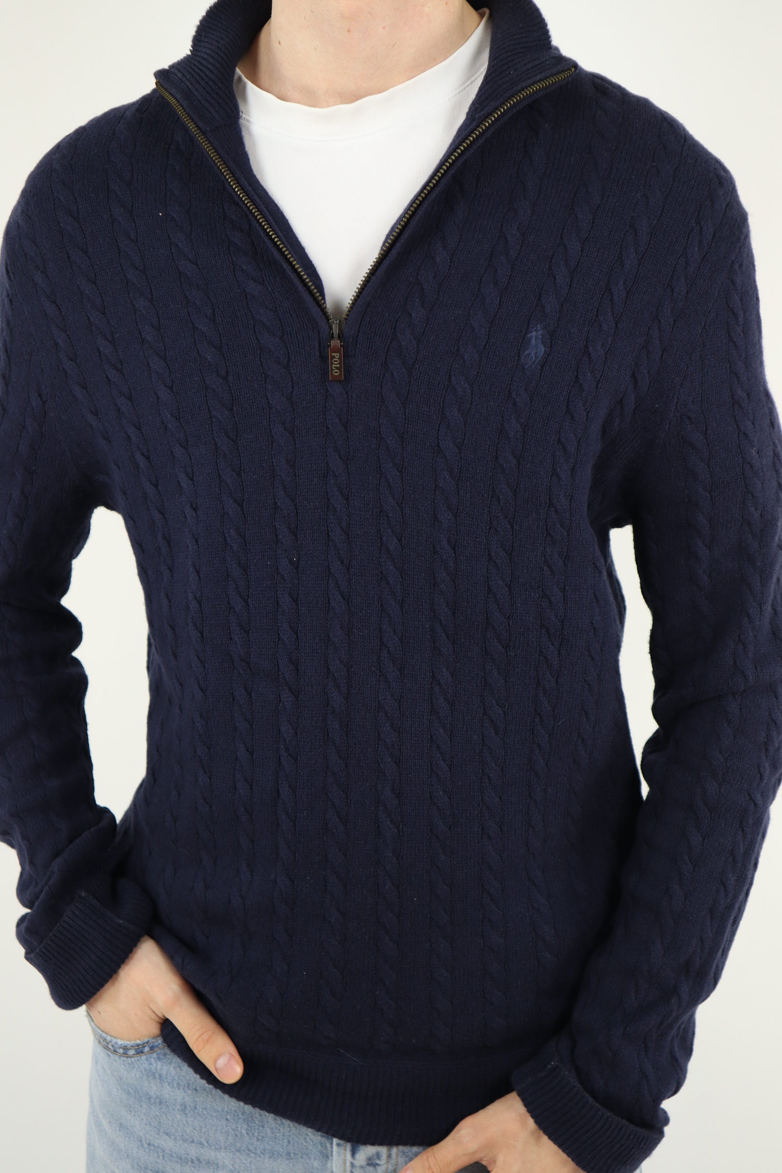 Ralph Lauren kabel quarter zip - M
