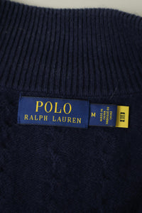 Ralph Lauren kabeltrui met kwart rits - M