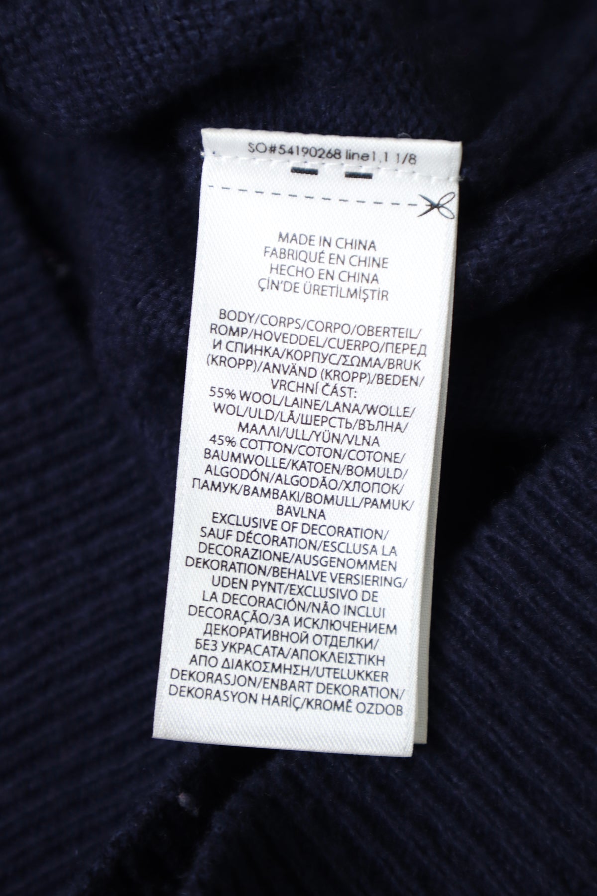 Ralph Lauren kabeltrui met kwart rits - M