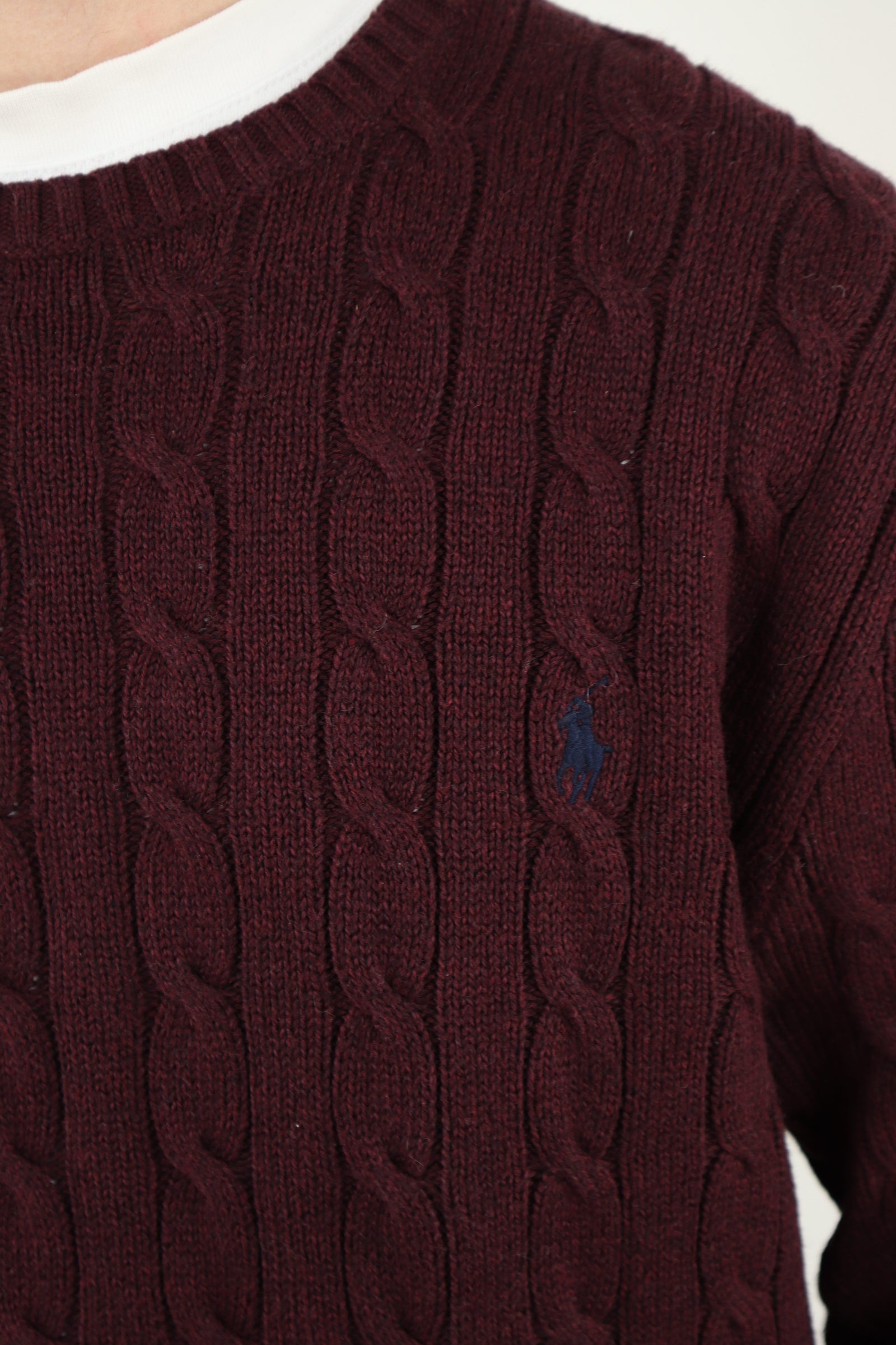 Ralph Lauren kabeltrui met ronde hals - L/XL