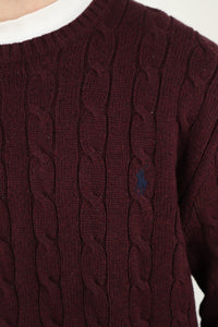 Ralph Lauren kabeltrui met ronde hals - L/XL