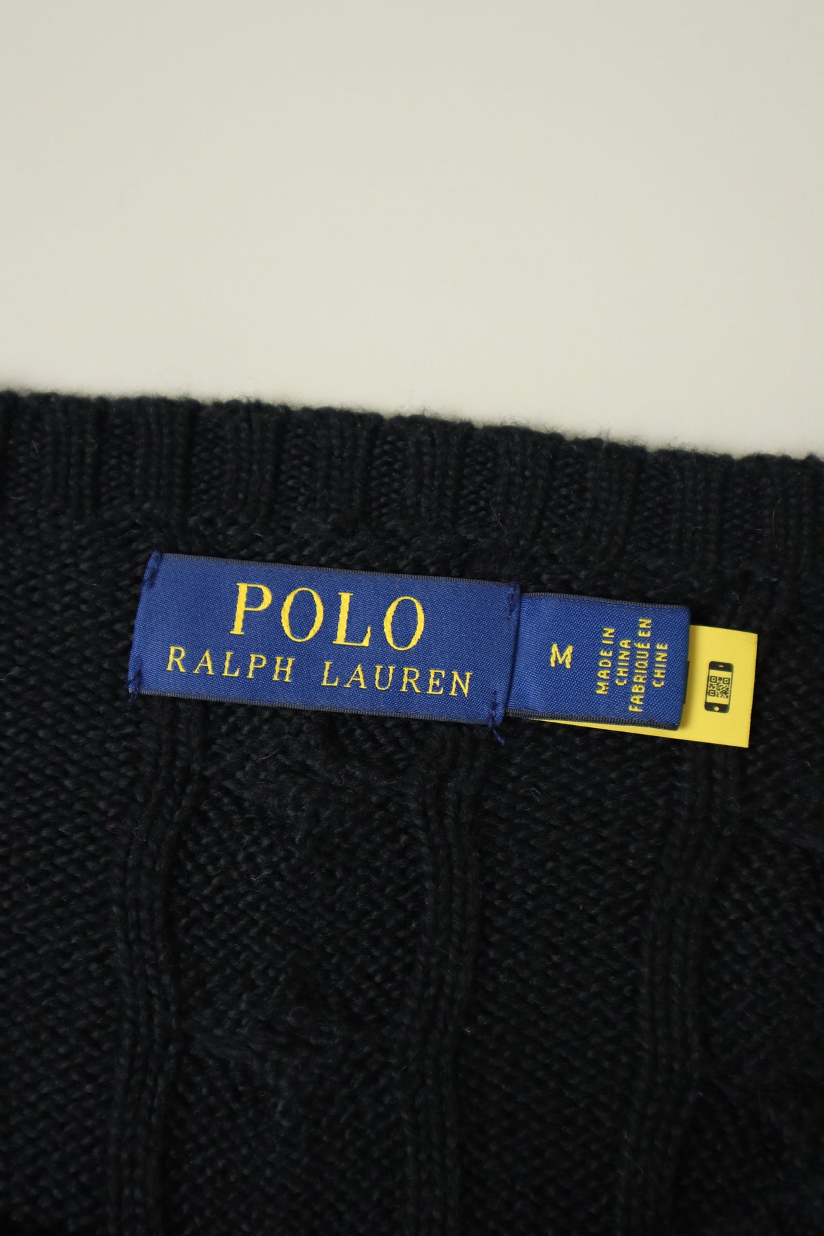 Ralph Lauren kabeltrui met ronde hals - M