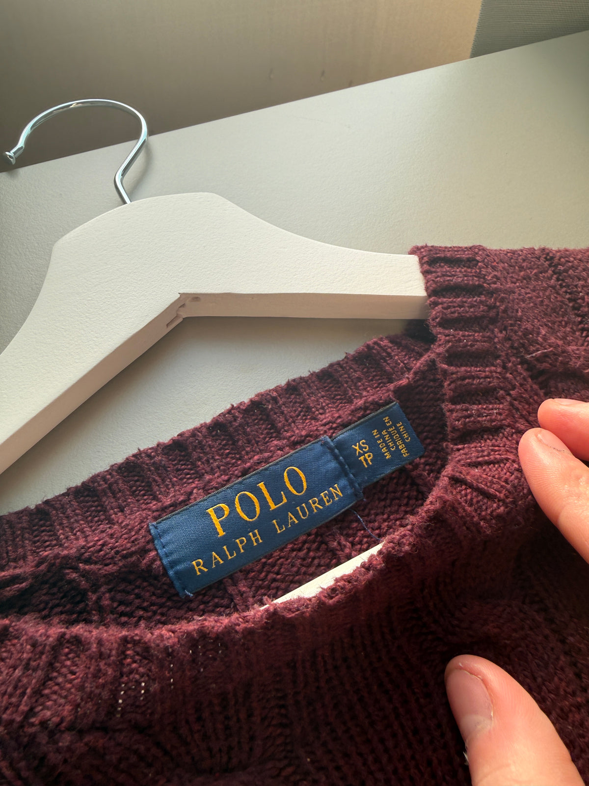 Ralph Lauren kabeltrui met ronde hals - XS