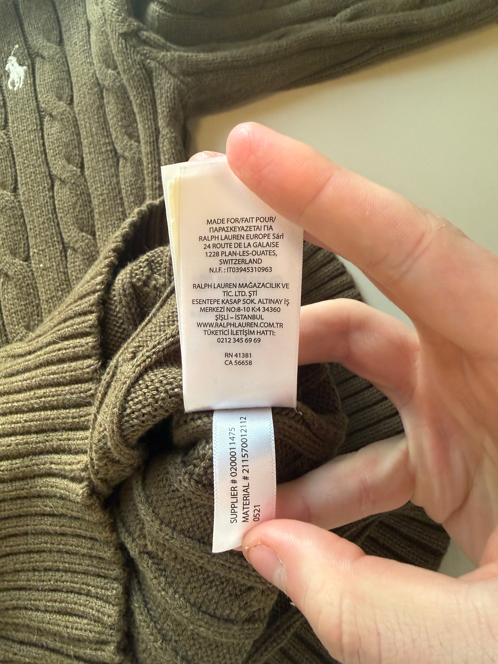 Ralph Lauren kabeltrui - XS (vrouwen)