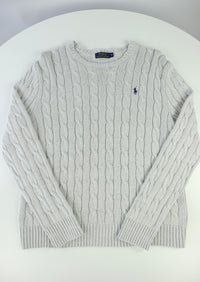 Ralph Lauren kabeltrui met ronde hals - M