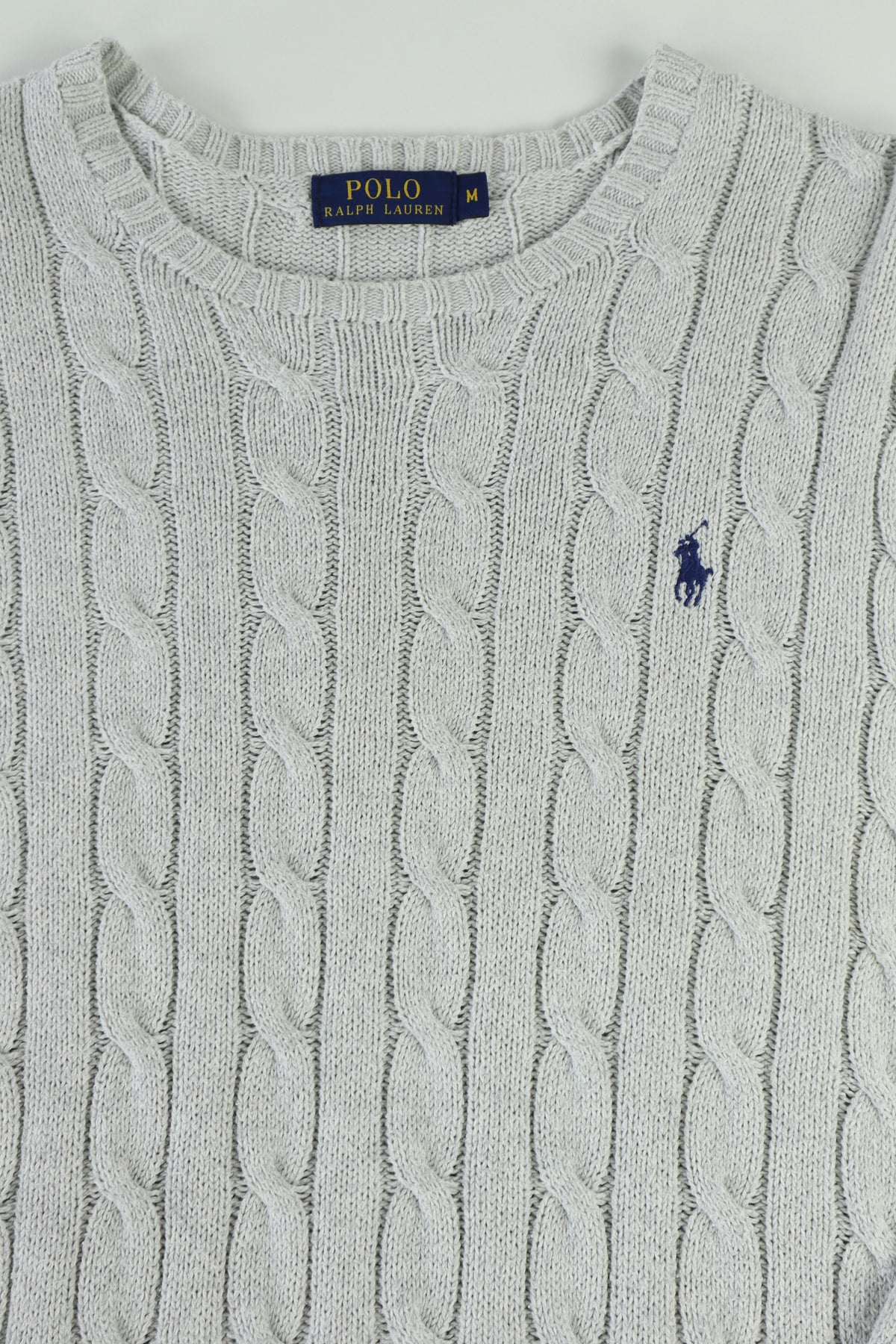 Ralph Lauren kabeltrui met ronde hals - M