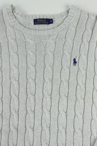 Ralph Lauren kabeltrui met ronde hals - M