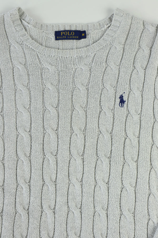 Ralph Lauren kabeltrui met ronde hals - M