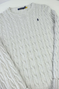 Ralph Lauren kabeltrui met ronde hals - M