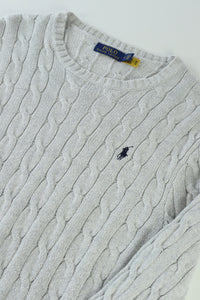 Ralph Lauren kabeltrui met ronde hals - M