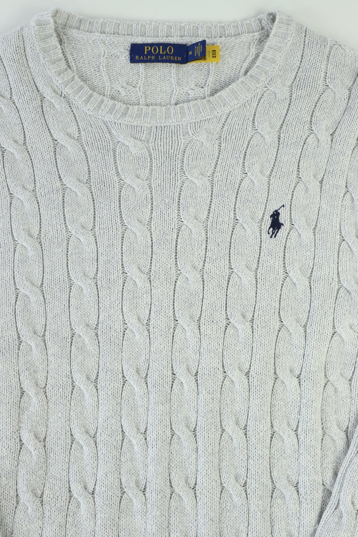 Ralph Lauren kabeltrui met ronde hals - M
