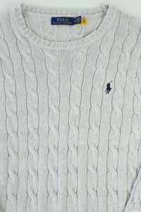 Ralph Lauren kabeltrui met ronde hals - M