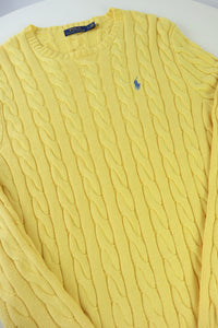 Ralph Lauren kabeltrui met ronde hals - M