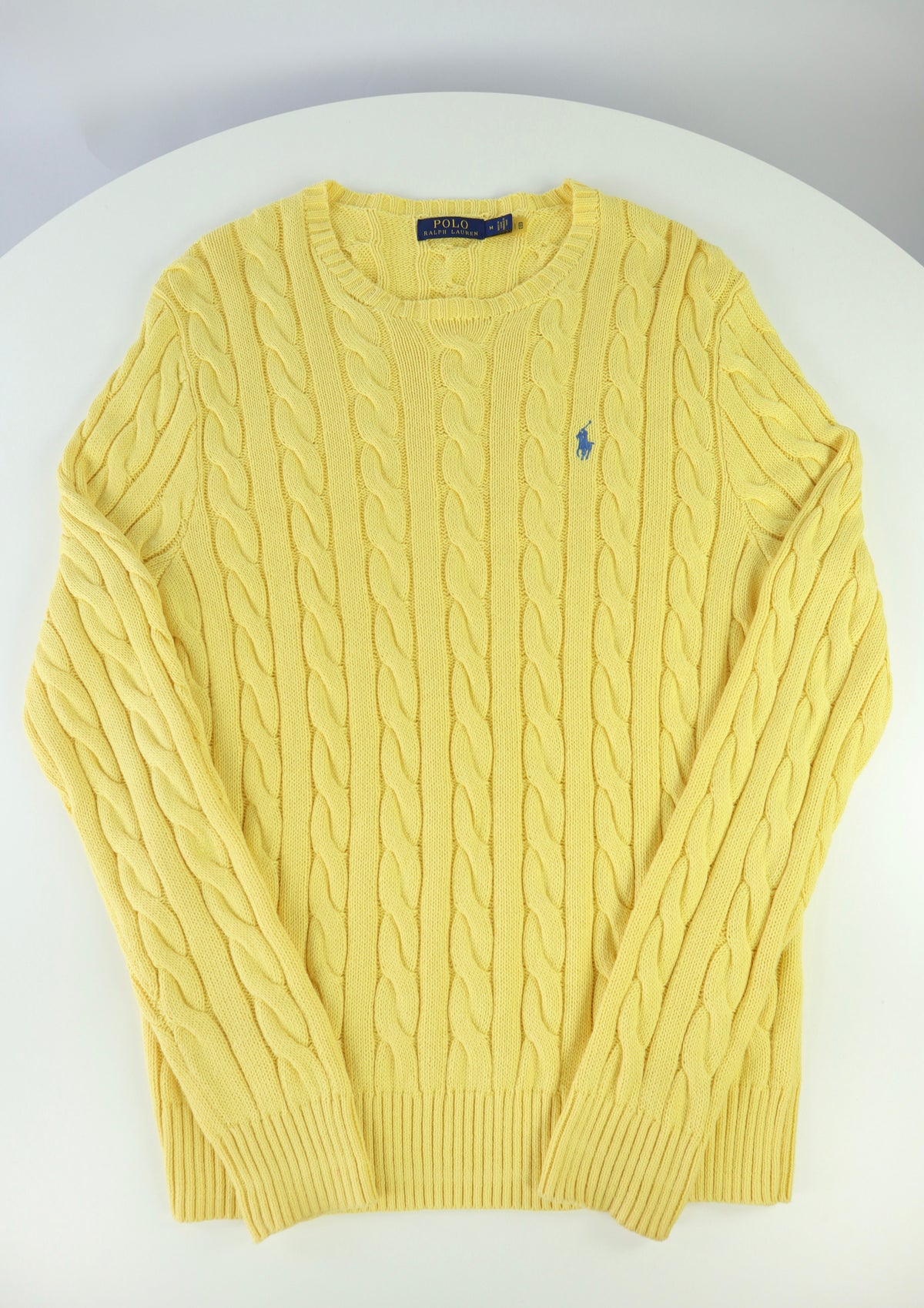 Ralph Lauren kabeltrui met ronde hals - M