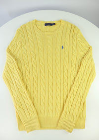 Ralph Lauren kabeltrui met ronde hals - M