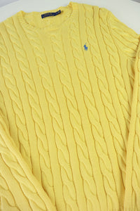 Ralph Lauren kabeltrui met ronde hals - M