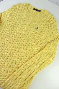 Ralph Lauren kabeltrui met ronde hals - M