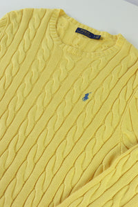 Ralph Lauren kabeltrui met ronde hals - M