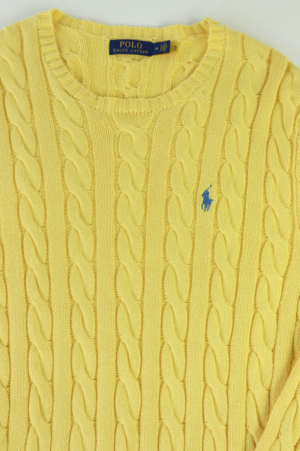 Ralph Lauren kabeltrui met ronde hals - M