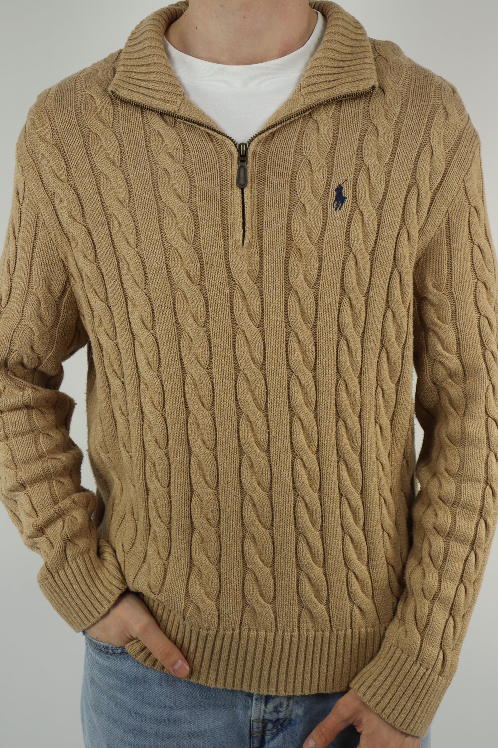 Ralph Lauren kabel quarter zip - L