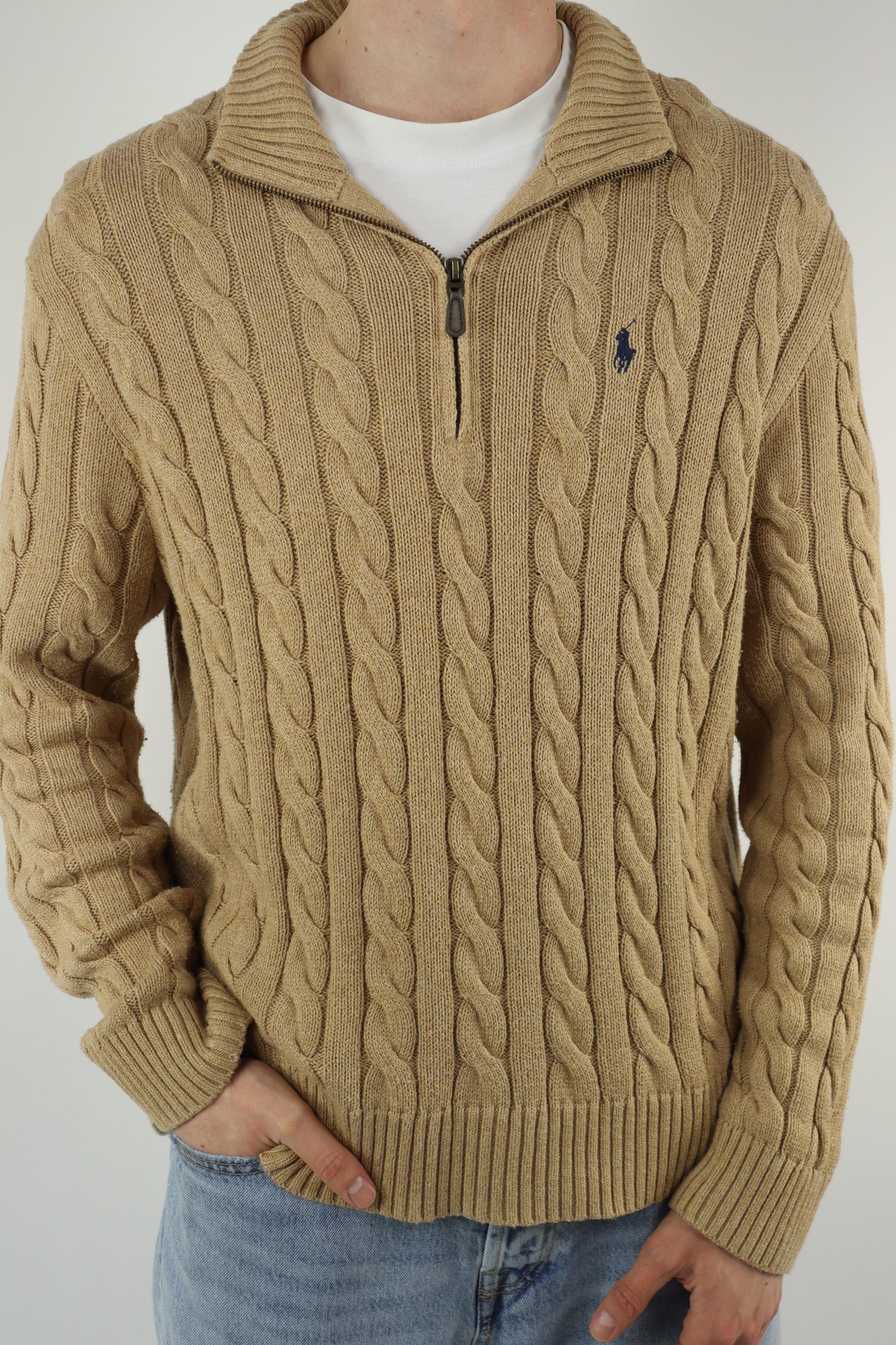 Ralph Lauren kabel quarter zip - L