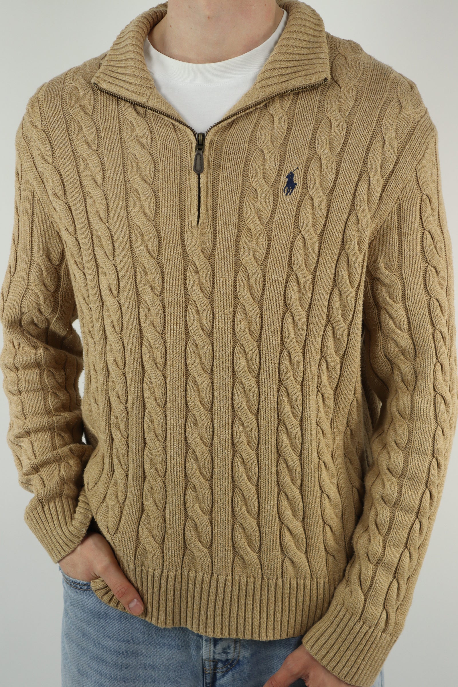 Ralph Lauren kabel quarter zip - L