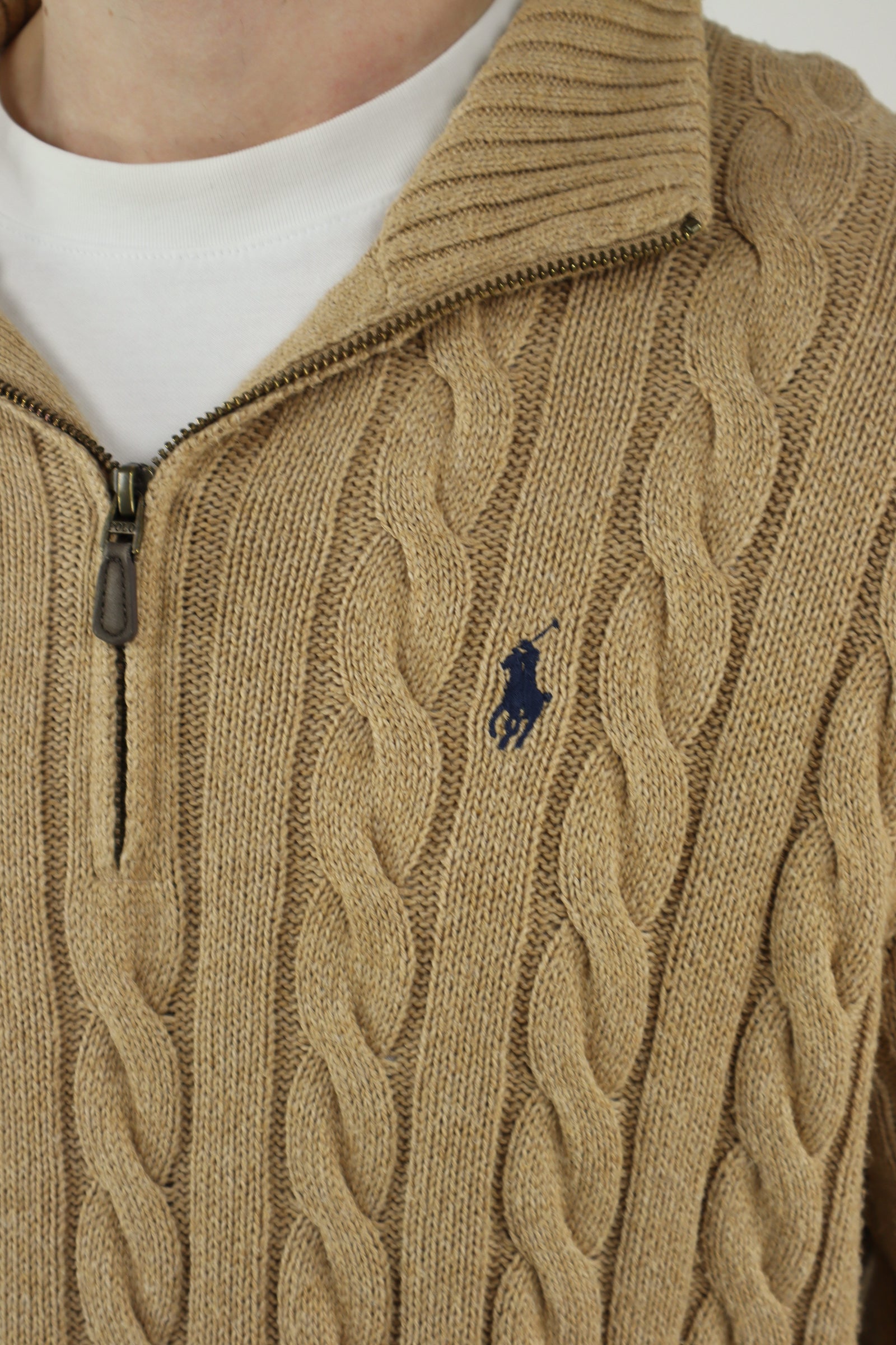 Ralph Lauren kabel quarter zip - L