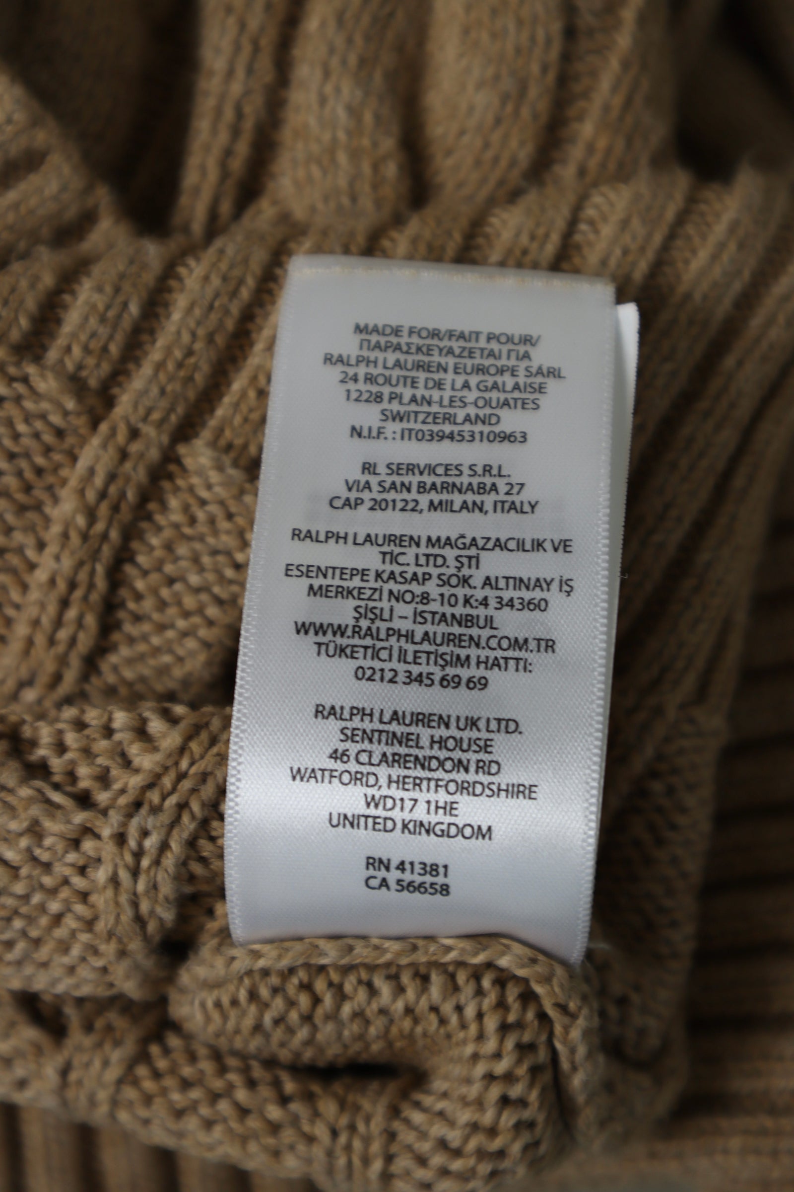 Ralph Lauren kabel quarter zip - L