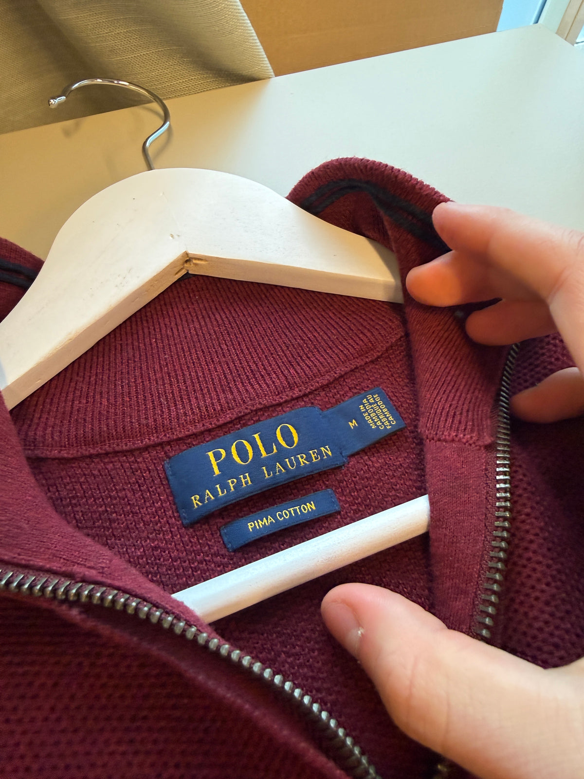 Ralph Lauren trui met kwart rits - M