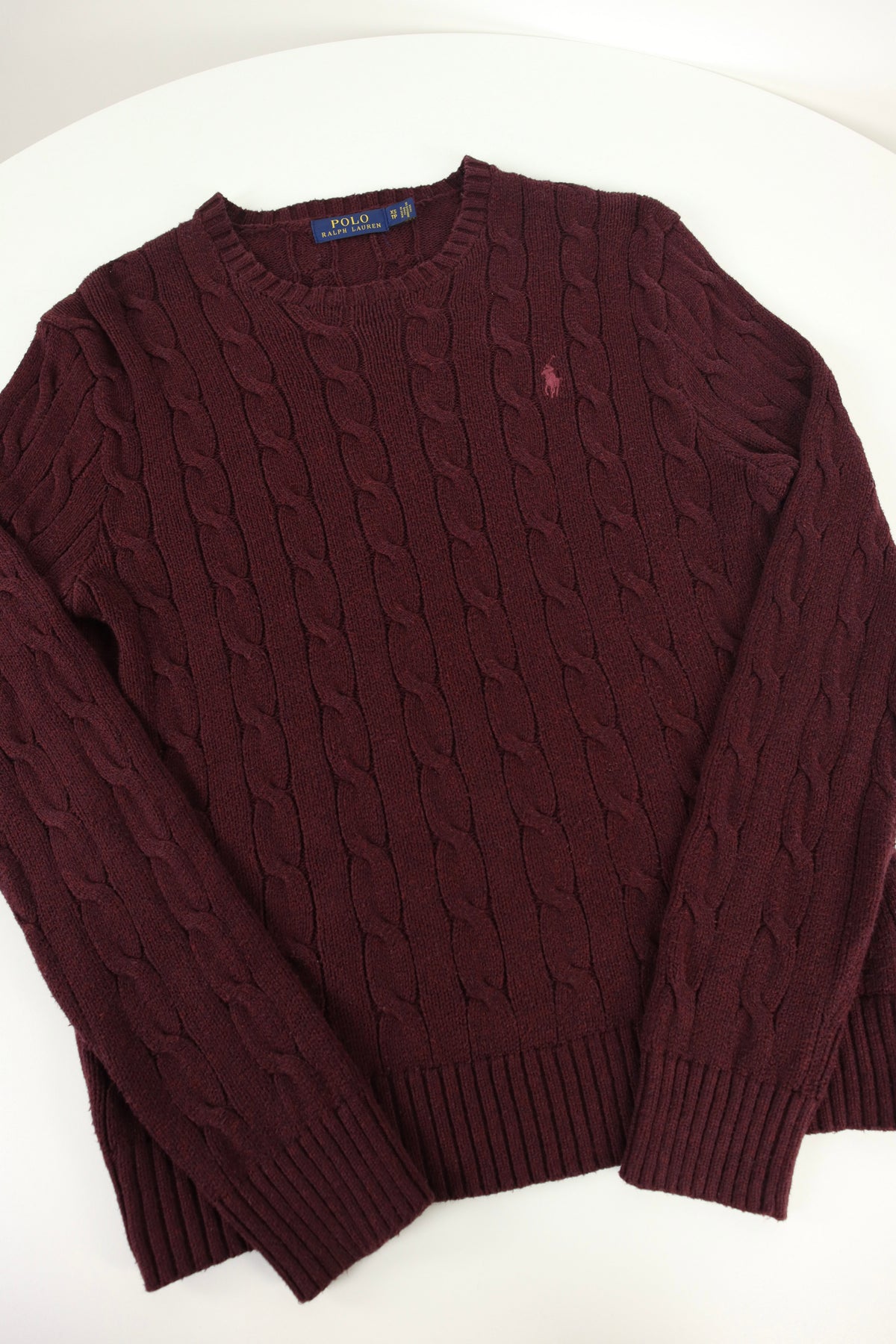 Ralph Lauren kabeltrui met ronde hals - XS