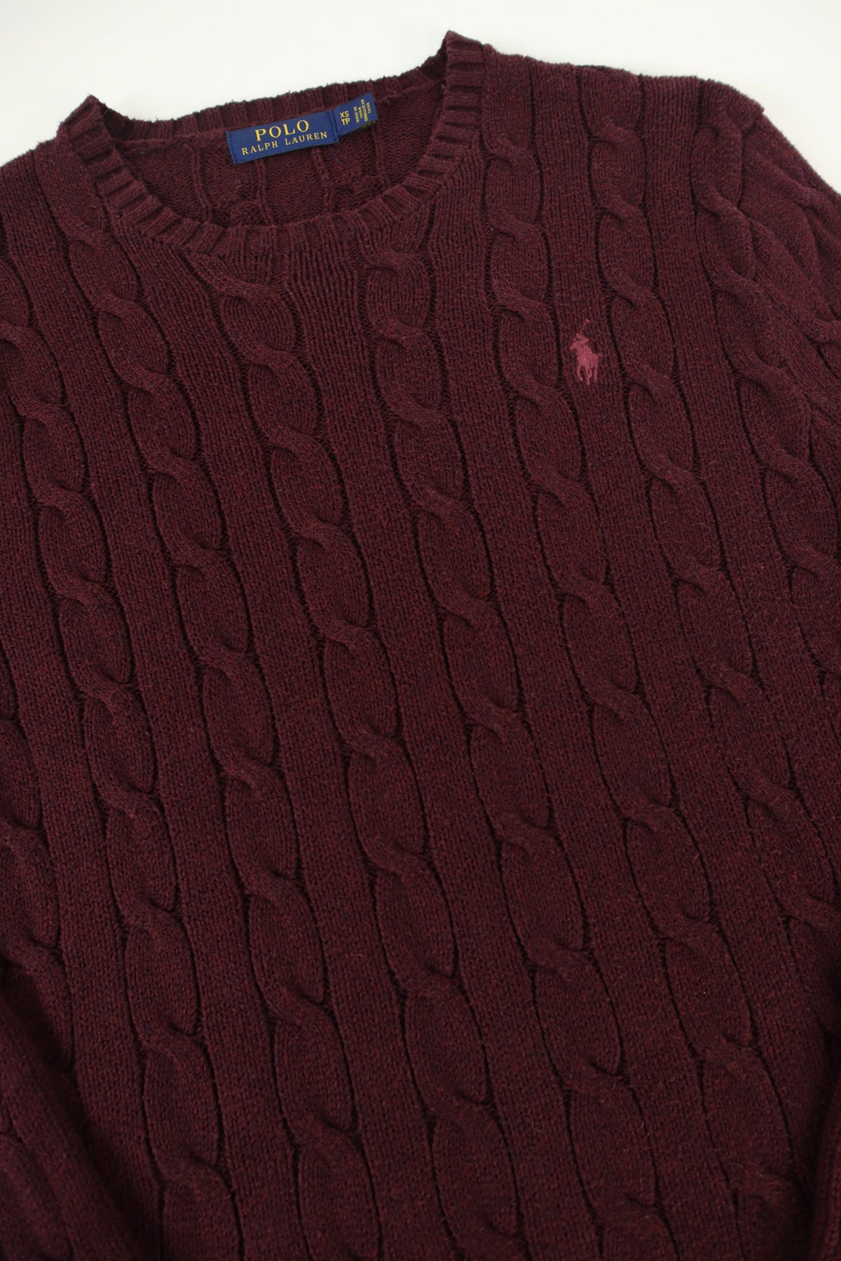 Ralph Lauren kabeltrui met ronde hals - XS