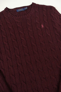 Ralph Lauren kabeltrui met ronde hals - XS