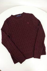 Ralph Lauren kabeltrui met ronde hals - XS