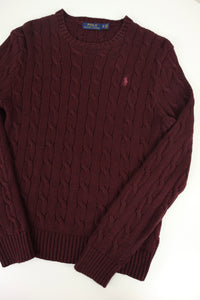 Ralph Lauren kabeltrui met ronde hals - XS