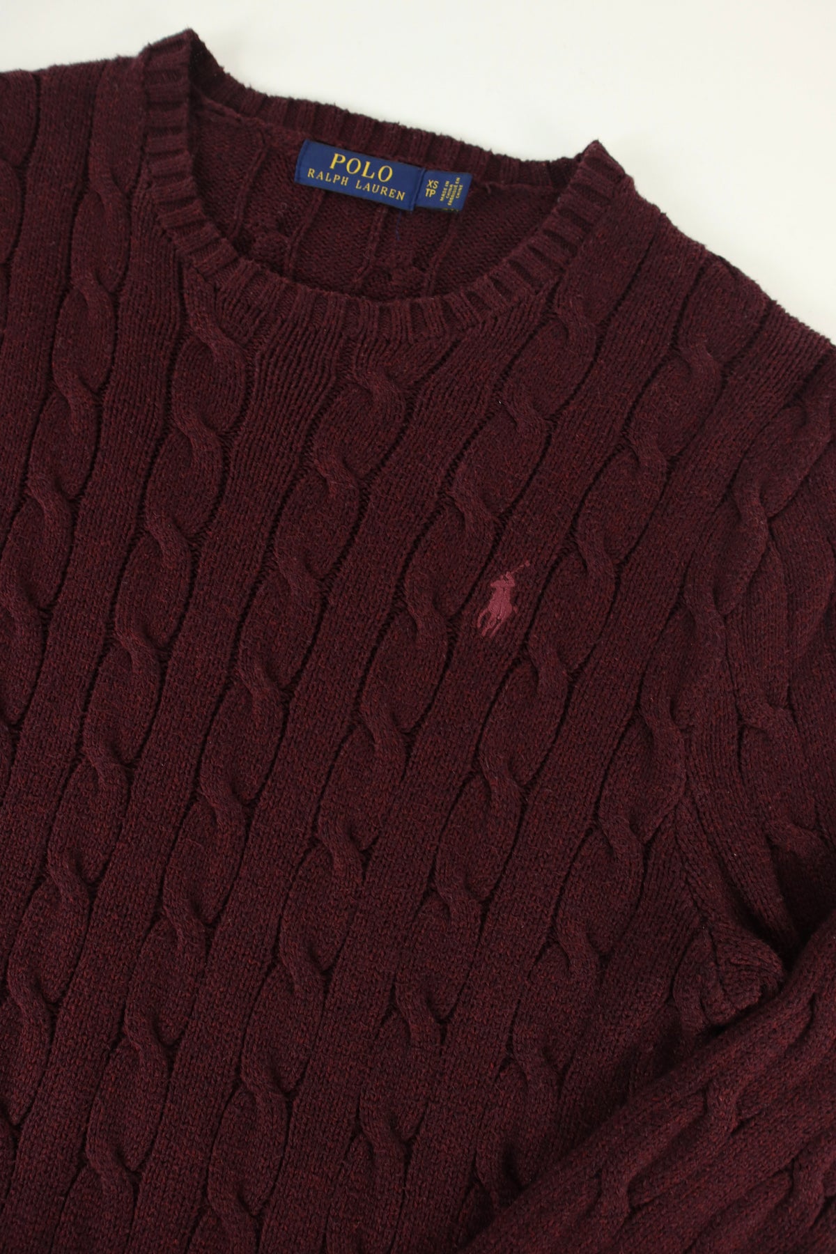 Ralph Lauren kabeltrui met ronde hals - XS