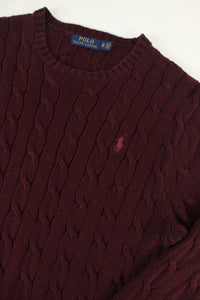 Ralph Lauren kabeltrui met ronde hals - XS