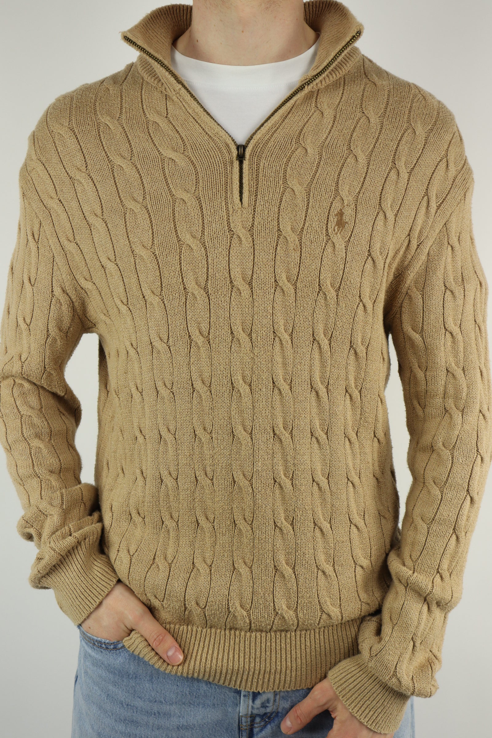 Ralph Lauren kabel quarter zip - M