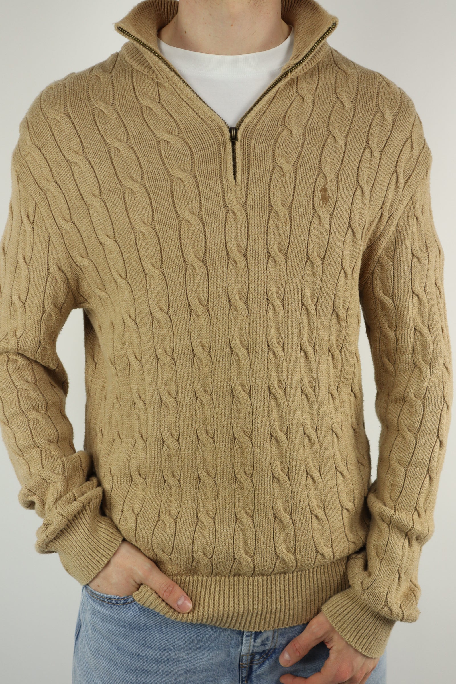 Ralph Lauren kabel quarter zip - M