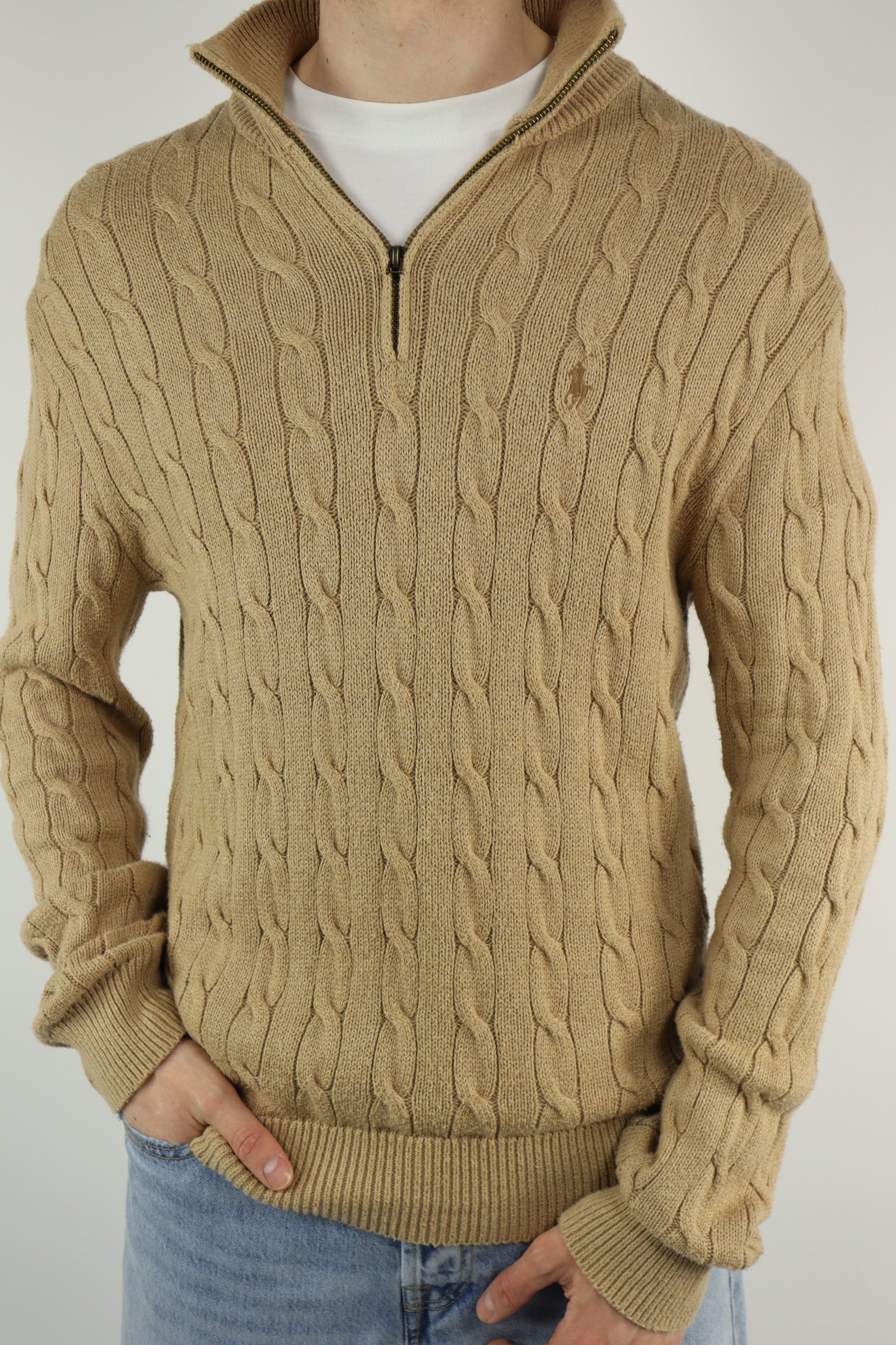 Ralph Lauren kabel quarter zip - M