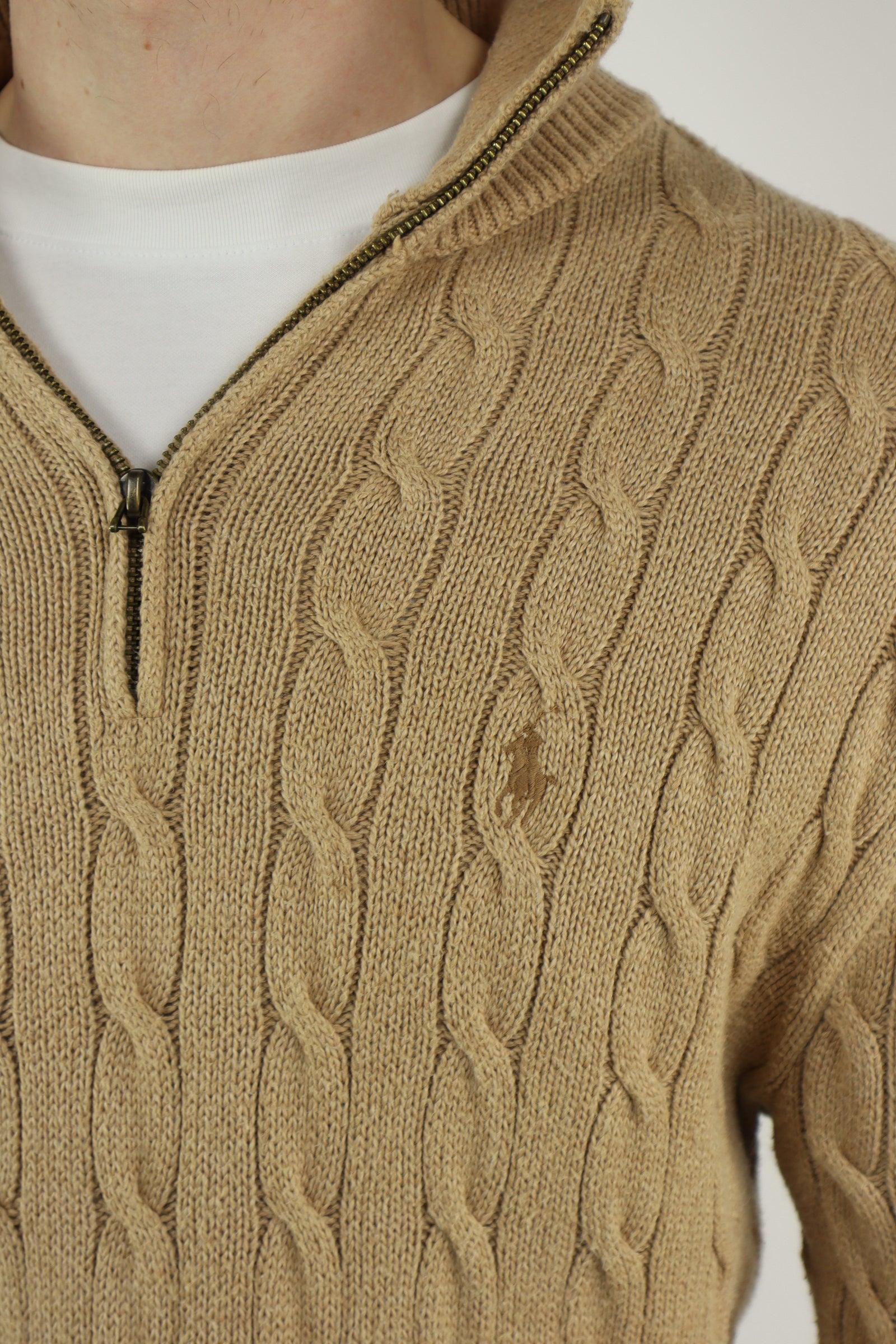Ralph Lauren kabel quarter zip - M