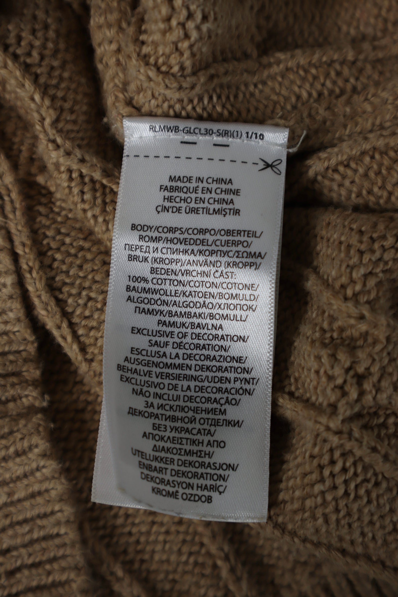 Ralph Lauren kabel quarter zip - M